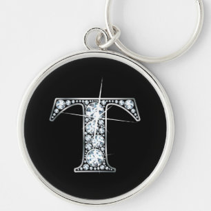 Porte-clés porte - clé à bille de diamant "T"