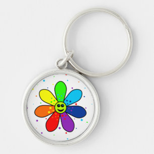 Porte-clés Porte - clé à fleurs arc-en-ciel