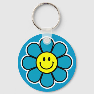 Porte-clés Porte - clé à fleurs (bleu)