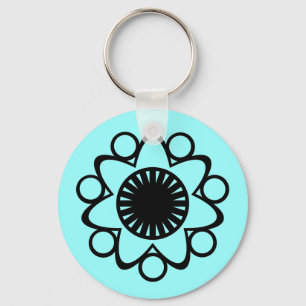 Porte-clés Porte - clé à fleurs, noir