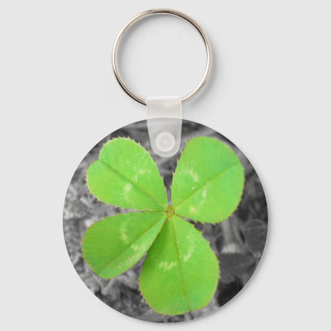 Porte-clés Porte - clé à quatre feuilles - noir et blanc et c (Recto)