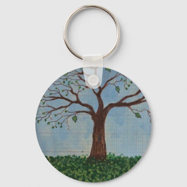 Porte-clés Porte - clé à thème de l'arbre du printemps (Recto)
