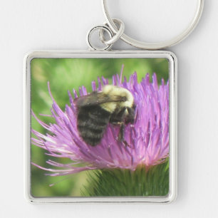 Porte-clés Porte - clé abeille et chardon