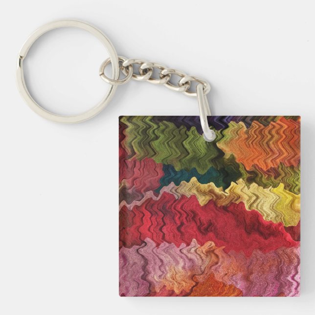 Porte-clés Porte - clé Abstrait en tissu coloré (Devant)