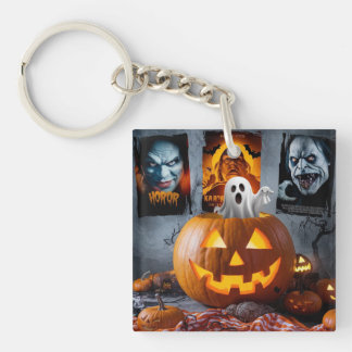 Porte-clés Porte - clé acrylique carré Halloween