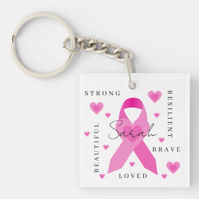 Porte-clés Porte - clé acrylique du cancer du sein (Devant)