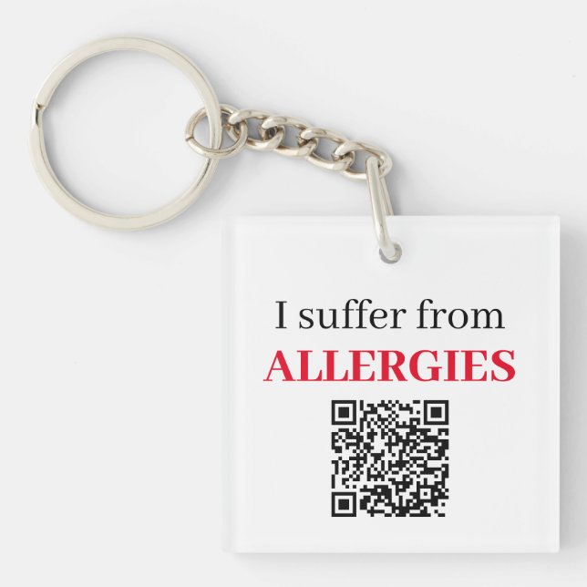 Porte-clés Porte - clé acrylique - Je souffre d'allergies QRC (Devant)