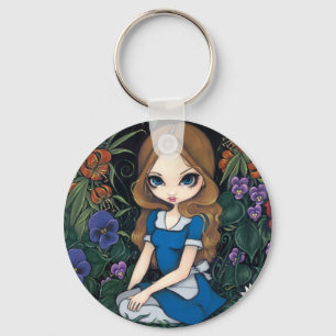 Porte-clés porte - clé "Alice et les fleurs"