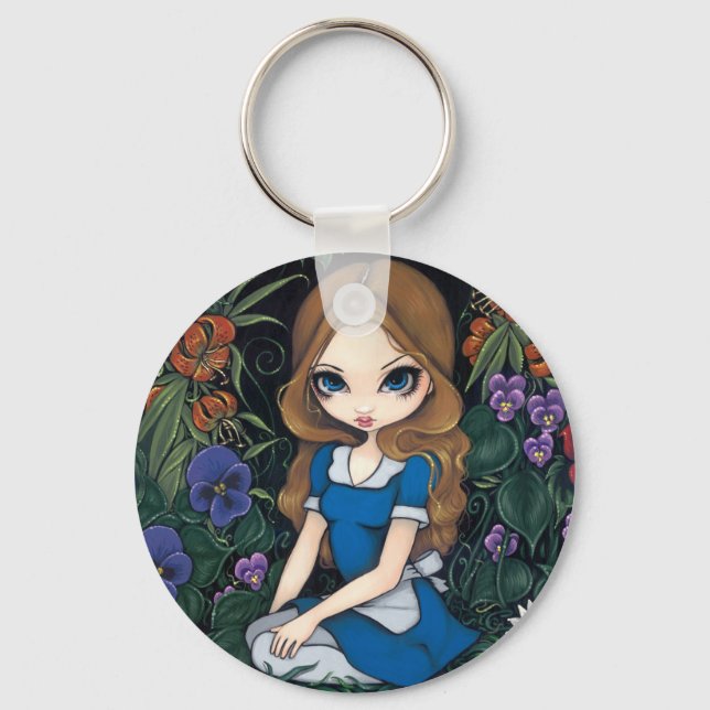 Porte-clés porte - clé "Alice et les fleurs" (Recto)