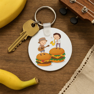 Porte-clés Porte - clé alimentaire pour enfants sur hamburger