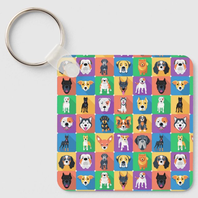 Porte-clés Porte - clé Amoureux des chiens (Recto)