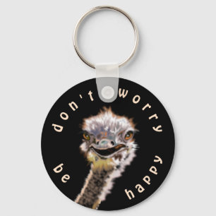 Porte-clés Porte - clé amusant avec Happy Ostrich - Personnal