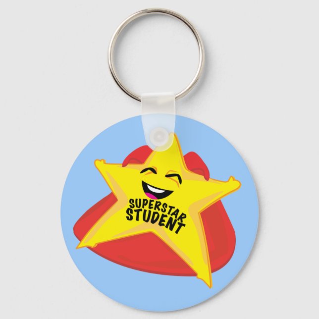 Porte-clés porte - clé amusant étudiant superstar (Recto)