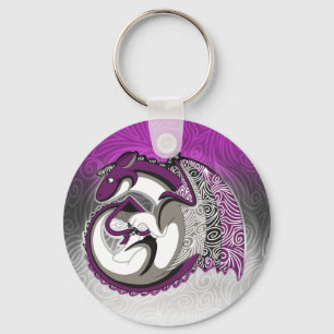 Porte-clés Porte - clé asexuel de bouton de dragon de fiert