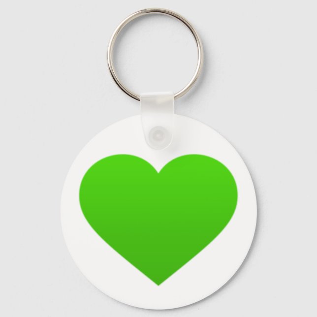 Porte-clés porte - clé au coeur vert (Recto)