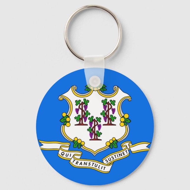 Porte-clés Porte - clé avec drapeau de l'État du Connecticut (Recto)