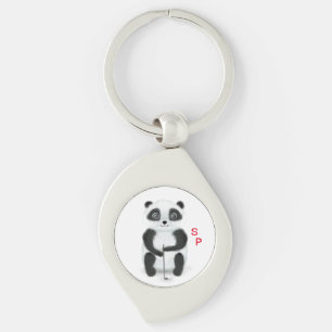 Porte-clés Porte - clé avec golf jouer au panda