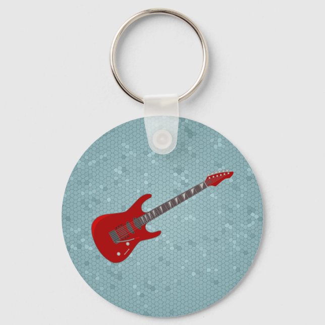 Porte-clés Porte - clé avec guitare électrique illustration (Recto)