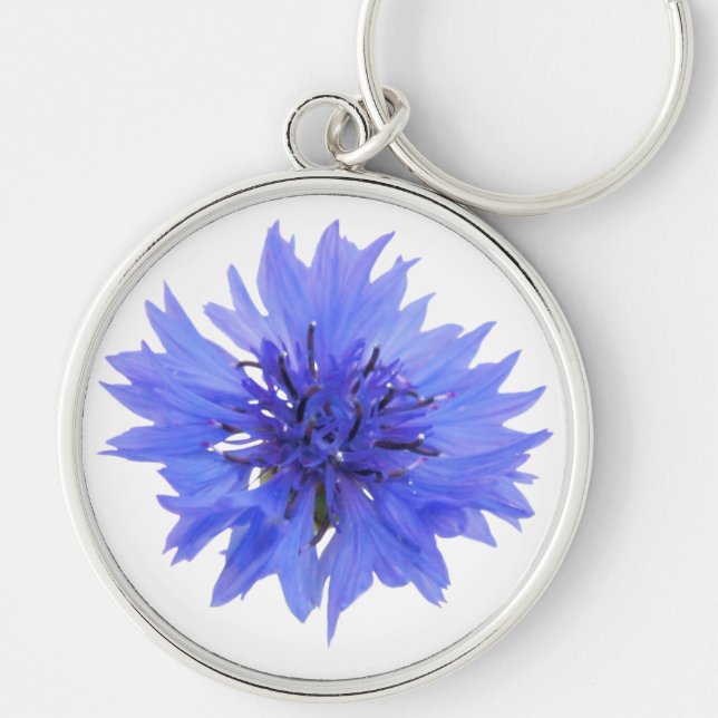 Porte-clés Porte - clé avec une seule fleur de maïs bleue (Devant)
