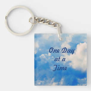 Porte-clés Porte - clé-Azure Avec Nuages Blancs