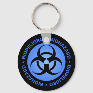 Porte-clés Porte - clé bilingue noir et bleu de symbole de