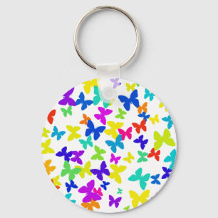 Porte-clés Porte - clé blanc de papillons