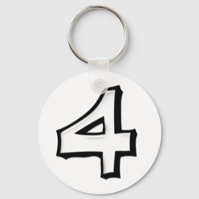 Porte-clés Porte - clé blanc Silly Number 4 (Recto)
