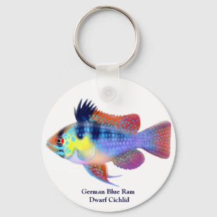 Porte-clés Porte - clé bleu allemand de Cichlid de nain de