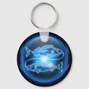 Porte-clés Porte - clé bleu brillant Pisces