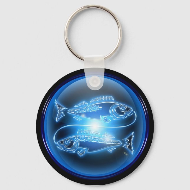 Porte-clés Porte - clé bleu brillant Pisces (Recto)