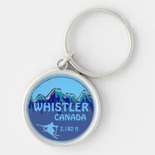 Porte-clés Porte - clé bleu d'art de ski de Whistler Canada
