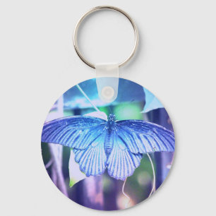 Porte-clés Porte - clé bleu de papillon
