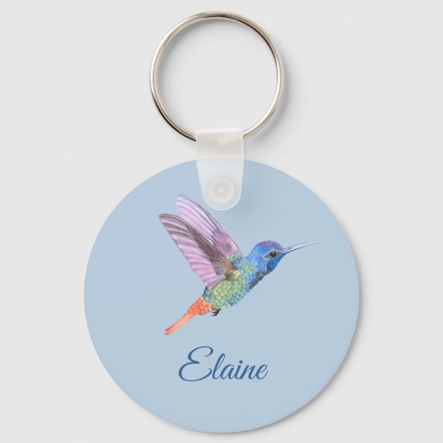 Porte-clés Porte - clé bleu personnalisé de colibri (Recto)