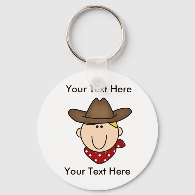 Porte-clés Porte - clé blond Cowboy personnalisé (Recto)