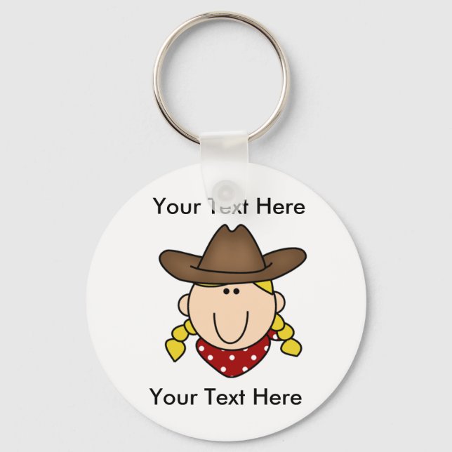 Porte-clés Porte - clé Blonde Cowgirl personnalisé (Recto)