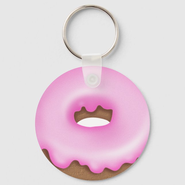 Porte-clés Porte - clé boulangerie beignets rose (Recto)