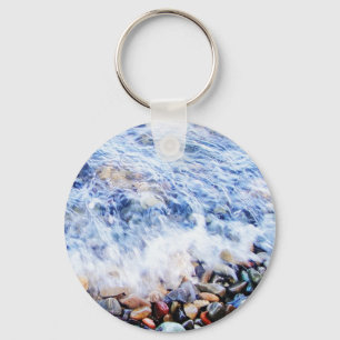 Porte-clés Porte - clé Bouton bleu d'ébullition d'eau