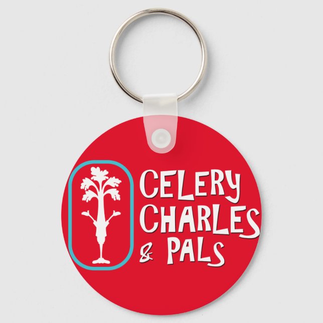Porte-clés porte - clé Bouton rouge 'Charles & Pals' (Recto)
