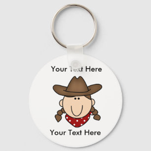 Porte-clés Porte - clé Brown Cowgirl personnalisé