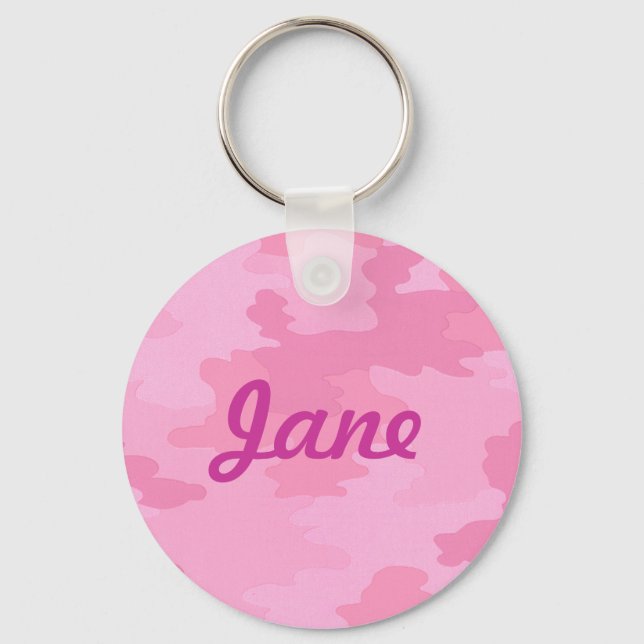 Porte-clés Porte - clé camouflage rose personnalisé (Recto)