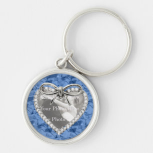 Porte-clés Porte - clé carré bleu rond carreau