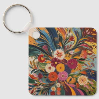 Porte-clés Porte - clé carré couleur argent