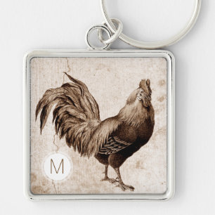 Porte-clés Porte - clé Carré de monographie vintage