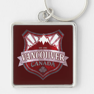 Porte-clés Porte - clé carré du bouclier rouge de Vancouver C