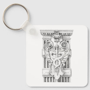 Porte-clés PORTE - CLÉ Carré en aluminium CADUCEUS