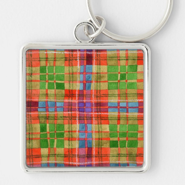 Porte-clés PORTE - CLÉ Carré Premium MAC RAE TARTAN (Devant)