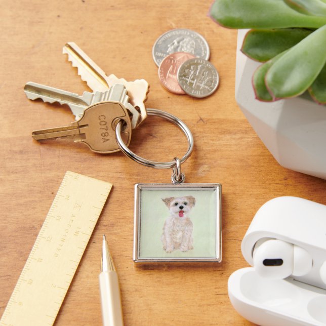 Porte-clés Porte - clé Carré Sweet Morkie (Bureau)