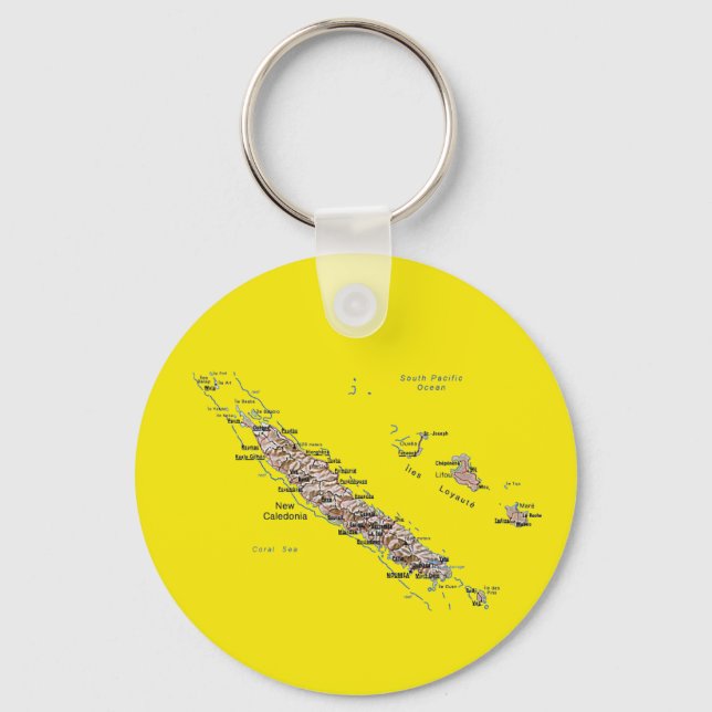 Porte-clés Porte - clé Carte de Nouvelle-Calédonie (Recto)