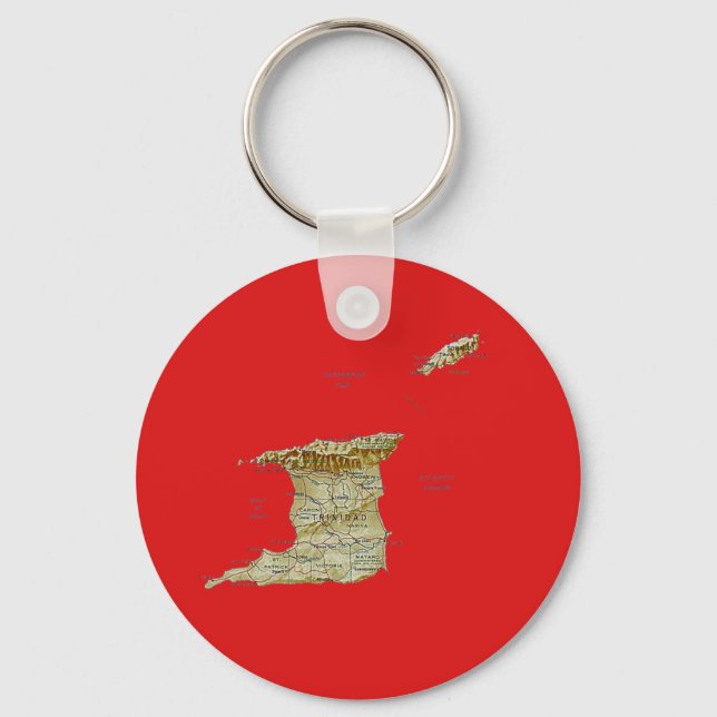 Porte-clés Porte - clé Carte Trinité-et-Tobago (Recto)