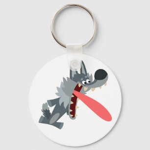 Porte-clés Porte - clé Cartoon Loup Excité